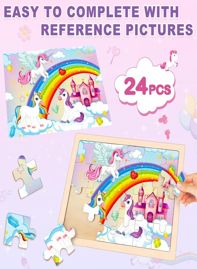 LACCHOUFEE Wooden Princess Puzzles for Kids Age 3 4 5 Year Old, 4 Pack 24 Pcs Montessori Toddler Jigsaw Puzzles for Girl boy Activities Preschool Learning Educational Birthday Gift Travel Autistic Wooden Toys - Image 5